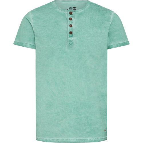 Cauc-Sdtihn Homme T-Shirt À Manches Courtes Shirt À Col Tunisien 100% Coton Regular Fit