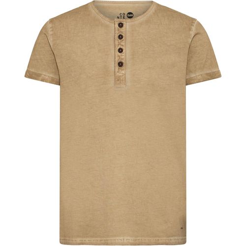 Cauc-Sdtihn Homme T-Shirt À Manches Courtes Shirt À Col Tunisien 100% Coton Regular Fit