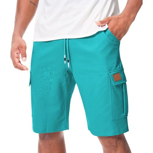 Cauc-Short Sport Cargo Homme Pantalon Coton Running Bermudas Pantalon Court Décontracté D'été Avec Poches