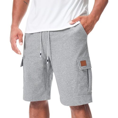 Cauc-Short Sport Cargo Homme Pantalon Coton Running Bermudas Pantalon Court Décontracté D'été Avec Poches