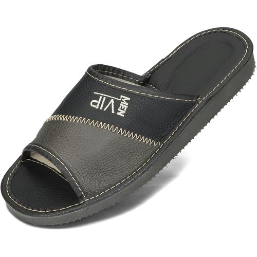 Cauc-Hommes Pantoufles En Cuir D'été Chaussons Ouverts Slippers Vip 40-46 Eu