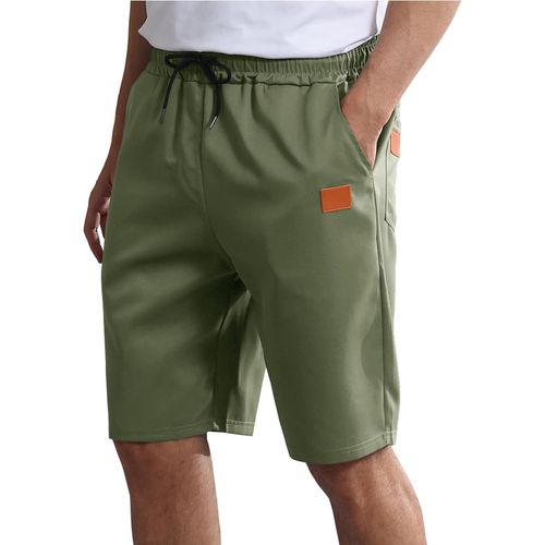 Cauc-Short Homme Ete Bermuda Pantalon Court Cordon Chino Short Décontracté Pantalon Taille Elastique Leger De Sport Plage Avec Poche Pour Homme