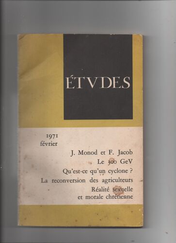 Etvdes Hors-Série N° 1971 : J.Monod Et F Jacob