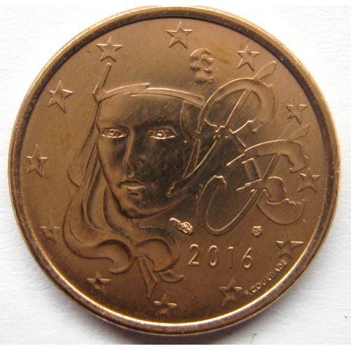 Pièce De Monnaie Française De 5 Centimes D'Euro, 2016, Marianne Féminine, (Eu-62).