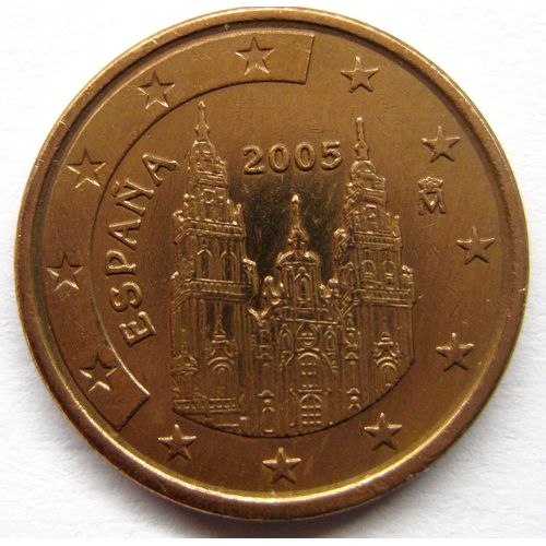 Pièce De Monnaie Espagnole De 5 Centimes D'Euro, 2005, Cathédrale, (Eu-63).