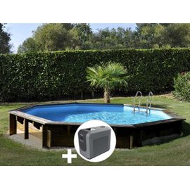 Kit piscine bois Gré Violette 2 Ø 5,00 x 1,27 m + Poolican