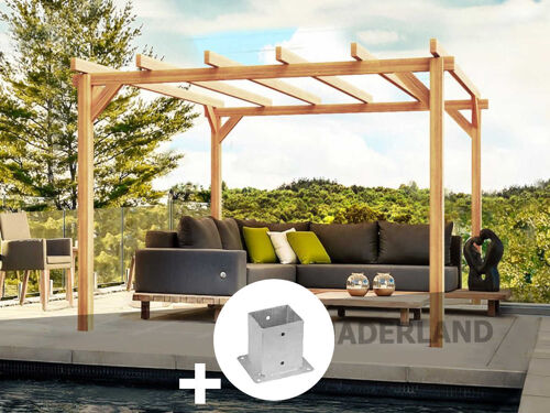 Pergola En Bois Lamellé-Collé Angers 500 X 300 Cm + 6 Supports Poteaux - Maderland