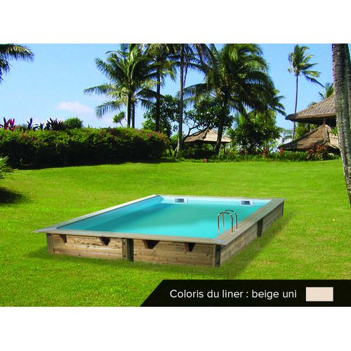 Piscine bois Azura 3,00 x 3,00 x 1,26 m - Liner beige - Ubbink