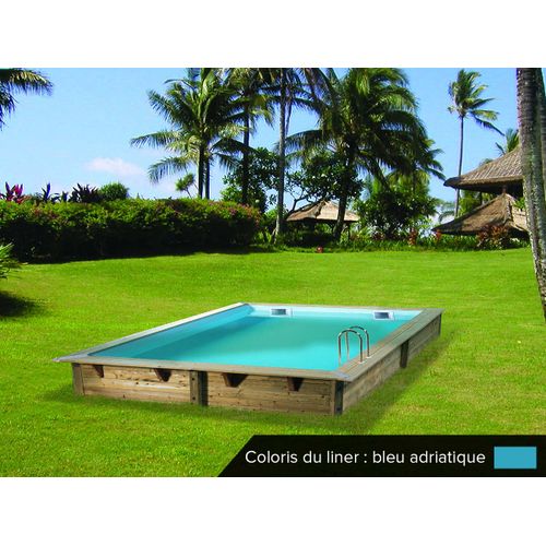 Piscine bois Azura 3,00 x 3,00 x 1,26 m - Liner bleu - Ubbink