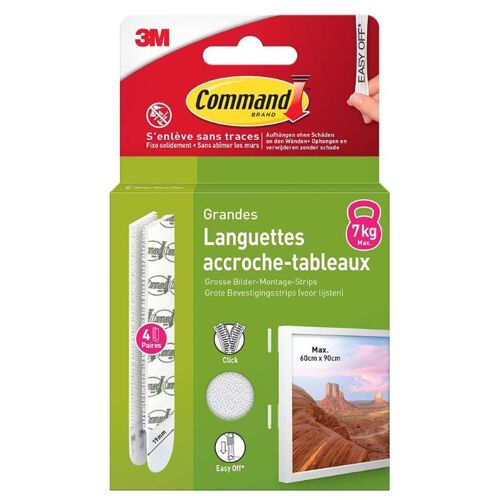 Command Pack 4x2 Languettes Accroche-Tableaux Taille L Blanc
