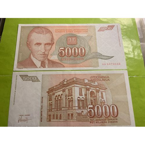 Billets Yougoslaves 5000 Dinars 