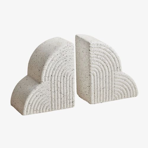 Set de 2 serre-livres en ciment Belzer Terrazzo clair