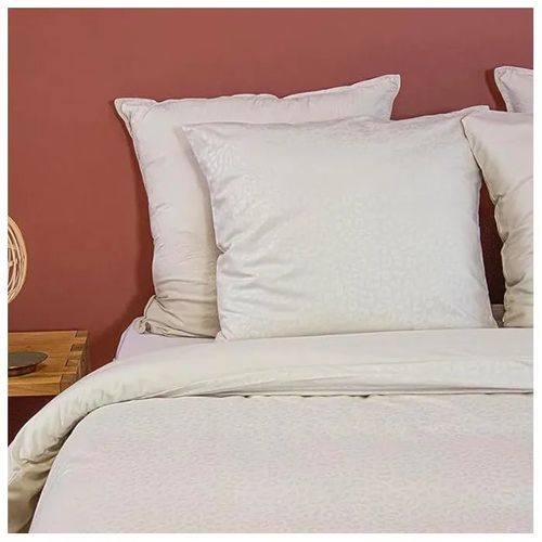 Parure De Lit 220x240 - Housse De Couette Imprimé Léopard + 2 Taies D'oreiller ¿ En Microfibre Frappé Crème