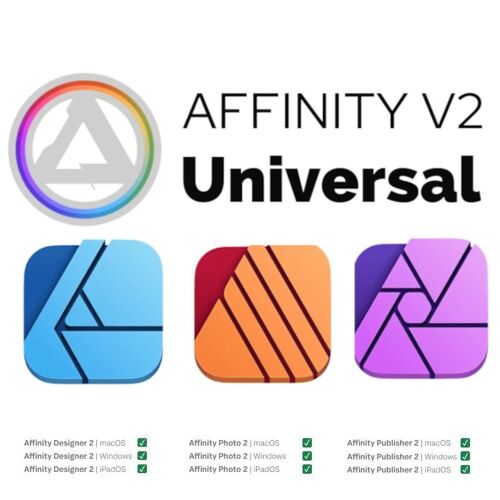 Affinity V2 Licence Universelle 2026 | Photo, Designer, Publisher | Mac, Windows, Ipad