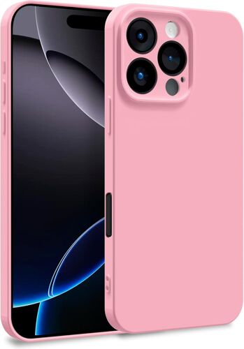 KALANKA-Coque pour iPhone 16 Pro Max - Case TPU Souple & Soft [ Doublure Microfibre ] - Cover Protection Extra Fine & Légère - Rose Clair