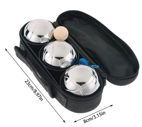 Set 3 Boules Pétanque Triplettes De Boule Cochonnet Jeux Camping