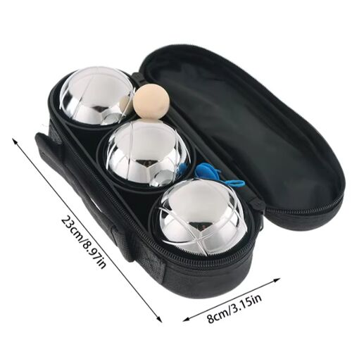Set 3 Boules Pétanque Triplettes De Boule Cochonnet Jeux Camping