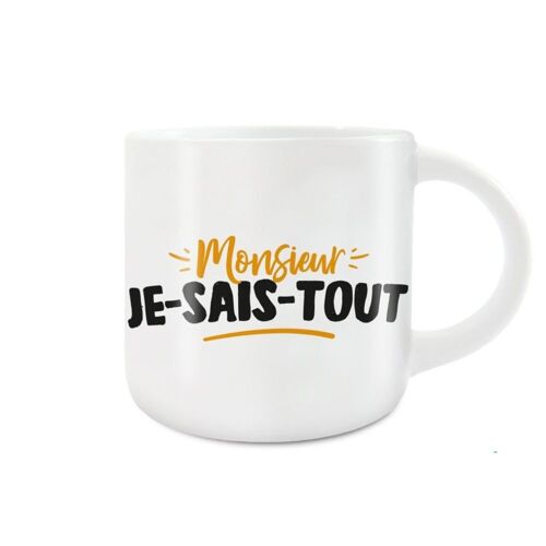 MUG CÉRAMIQUE MONSIEUR JE SAIS TOUT 40CL BLANC