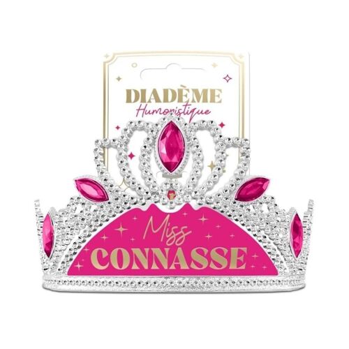 DIADÈME HUMORISTIQUE STRASS MISS CONNASSE