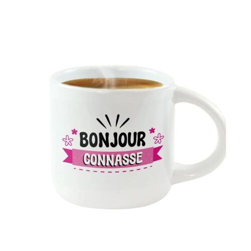 MUG CÉRAMIQUE BONJOUR CONNASSE 40CL BLANC