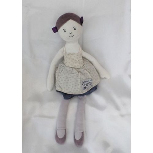 Doudou Poupée Fille Aimé et Céleste Robe Gris Argent Bleu Violet Moulin Roty