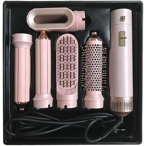 Multistyler 5-In-1 Airstyler Hair Dryer Brush With 5 Accessories, For Drying, Heated Styling Brush, For Straightening, Curling, Sandstone Edition