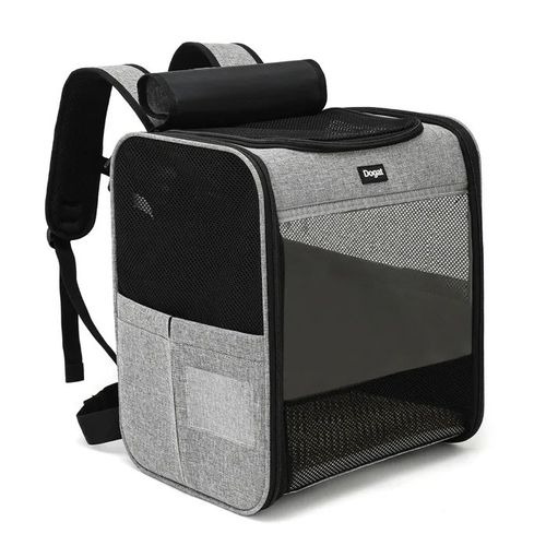 Sac À Dos Chat Chien, Sac À Dos De Voyage, Sac À Dos Pour Chat Chien Jusqu'à 15 Lbs / 7kg - Transparent - Gris