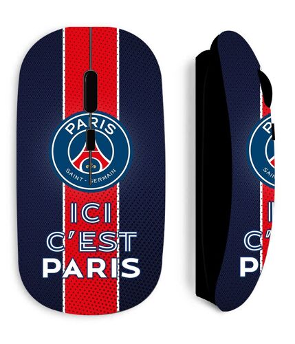 Souris noire Sans Fil PSG logo ici c'est Paris
