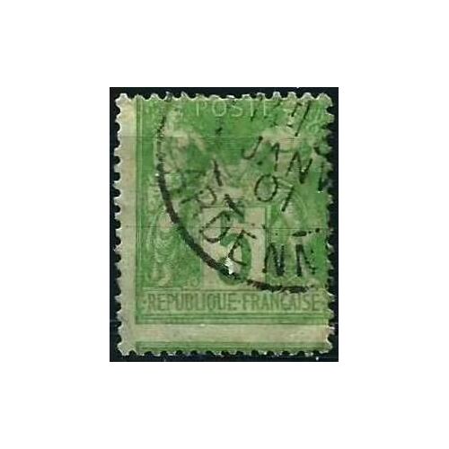 France 1876, Beau Classique Yvert 64, Sage 5c. Vert Type 1, Bel Enjambement, Oblitéré Beau Cachet Rond Des Ardennes, Tbe