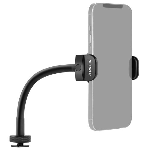 NEEWER Support de Téléphone Flexible avec Griffe pour éclairage Annulaire, Lampe Vidéo LED, Pince de Téléphone Portable 6,5-9,5cm,360°,Compatible avec iPhone 15 Pro Max Galaxy S24 Ultra Huawei, SP-09