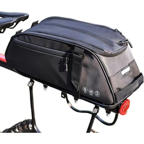 Sac Porte Bagage Velo, Sac Velo Arriere Impermeable Reflechissant 8L avec Poches Multiples, Sac a Dos Velo avec Bretelle pour Cyclisme Exterieur et Trajet