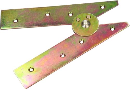 Charnières d'échelle - 200 mm - Jaune galvanisé - Sangle d'échelle pliante - Ouverture sans crochet - Charnières robustes - 5907465909587 - Doré/galvanisé