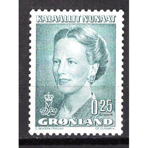 Groenland 1990 La Reine Margrethe Ii 25 O Vert Yvert N° 189 Neuf**