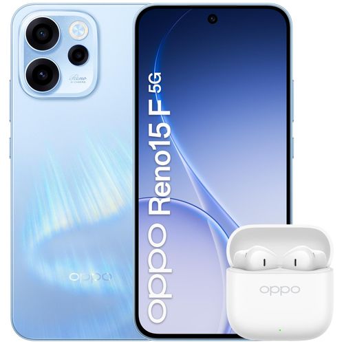OPPO Reno15 F 5G Aurora Blue Box 6.57" Double SIM Android 16.0 USB Type-C 8 Go 256 Go 6500 mAh Bleu