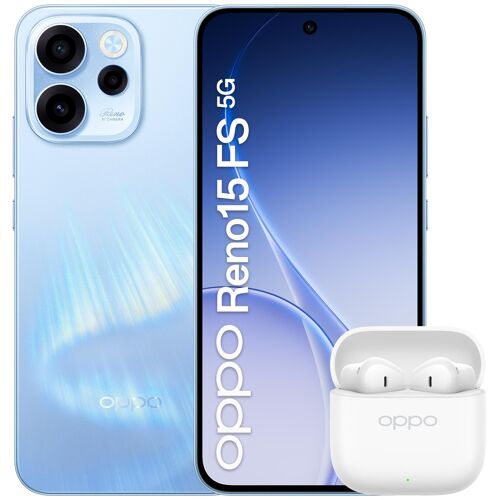 OPPO Reno15 FS 5G Aurora Blue Box 6.57" Double SIM Android 16.0 USB Type-C 8 Go 512 Go 6500 mAh Bleu