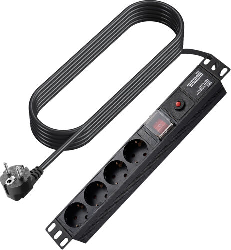 Vision TC-PSTRP4EU multiprise 1,8 m 4 sorties CA Intérieure Noir