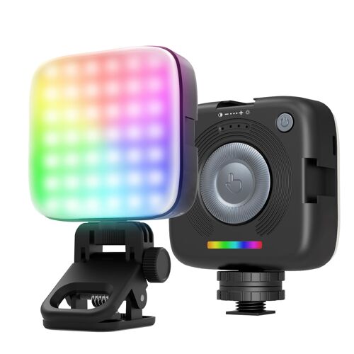 NEEWER Version d'entrée de Gamme – Lumière magnétique RVB pour Appareil Photo, 126 LED à Clipser sur Petit Panneau d'éclairage, 2000 mAh 3000–9000 K CRI80+ 10 Effets 3 Chaussures Froides 6,35 mm pour