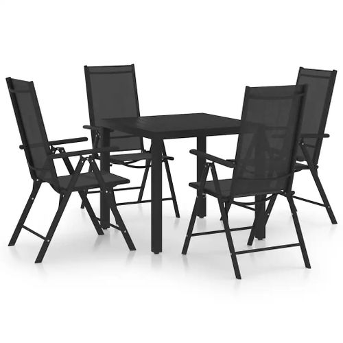 Prolenta Premium - Ensemble À Manger De Jardin 5 Pcs Aluminium Noir