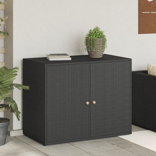 Prolenta Premium - Armoire De Rangement De Jardin Noir 100x55,5x80 Cm Résine Tressée