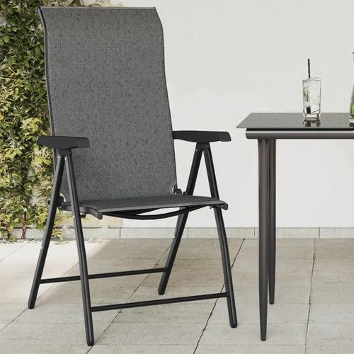 Prolenta Premium - Chaises Pliables De Jardin Lot De 4 Gris Résine Tressée