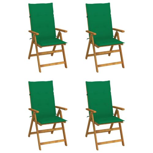 Prolenta Premium - Chaises Inclinables De Jardin Lot De 4 Et Coussins Bois Acacia