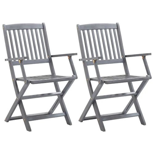 Prolenta Premium - Chaises Pliables D'extérieur Lot De 2 Bois D'acacia Solide