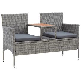 Prolenta Premium - Banc De Jardin 2 Places Et Table À Thé 143 Cm Poly Rotin Gris