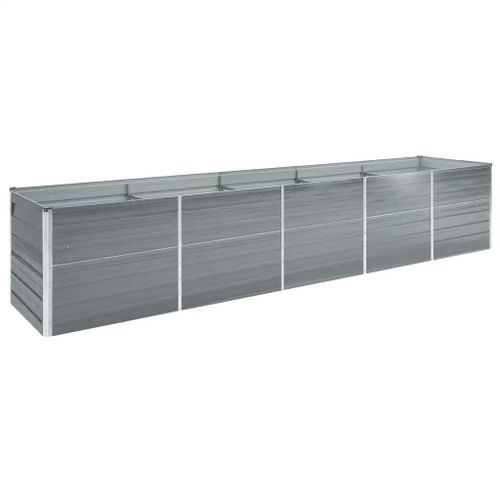 Prolenta Premium - Lit Surélevé De Jardin Acier Galvanisé 400x80x77 Cm Gris
