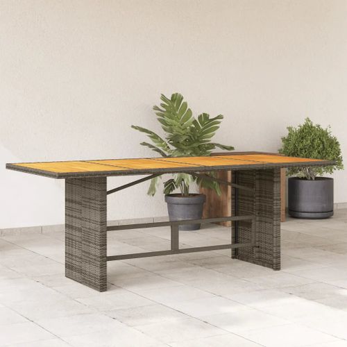 Prolenta Premium - Table De Jardin Et Dessus En Bois D'acacia Gris Résine Tressée