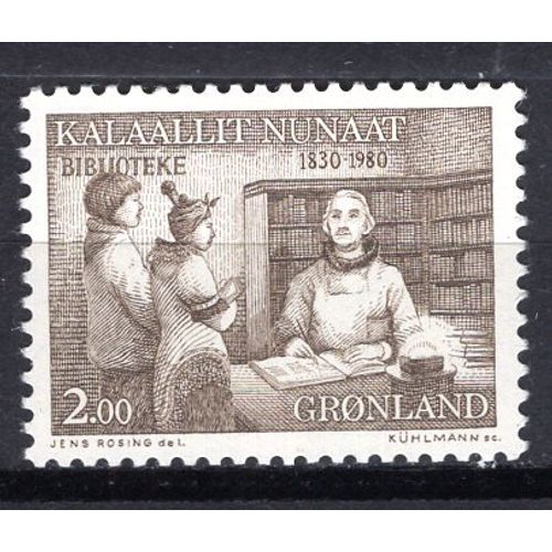 Groenland 1980 150 Eme Anniversaire De La Bibliotheque Yvert N° 111 Neuf**