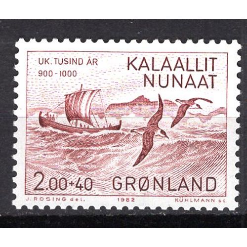 Groenland 1982 Les 100 Ans De L' Histoire Du Groenland Arrivee D'Eric Le Rouge Yvert N° 125 Neuf**