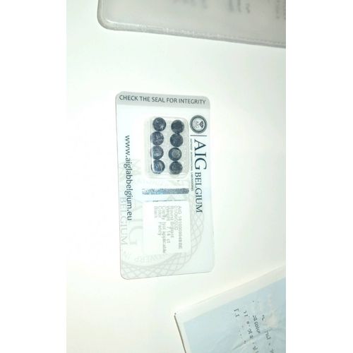 Lot De 8 Diamants Noirs Aig Belgium 7,14 Carats Avec Certification Diamant Noir Black Diamond Certified Cadeau Luxe Exception Rare Investissement.