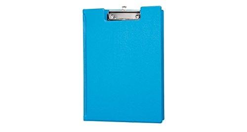 Porte-Documents A4, Clip Chromé, Poche Intérieure, Bleu Clair Robuste.