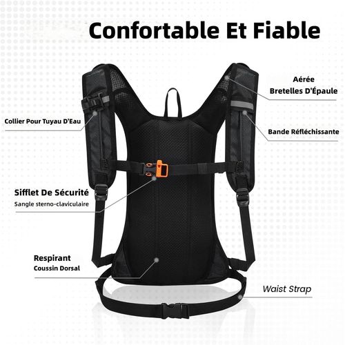 Sac a Dos Hydratation Hommes Femmes, Sac a Dos Eau Leger avec Reservoir 2L pour Randonnee Cyclisme Course Bicyclette